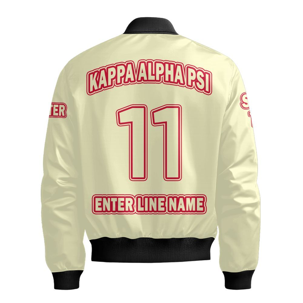 Ireishprint ΚΑΨ Custom Chapter Polo Shirt, Personalized Cream Polo Shirt ΚΑΨ Fraternity Bomber Jacket