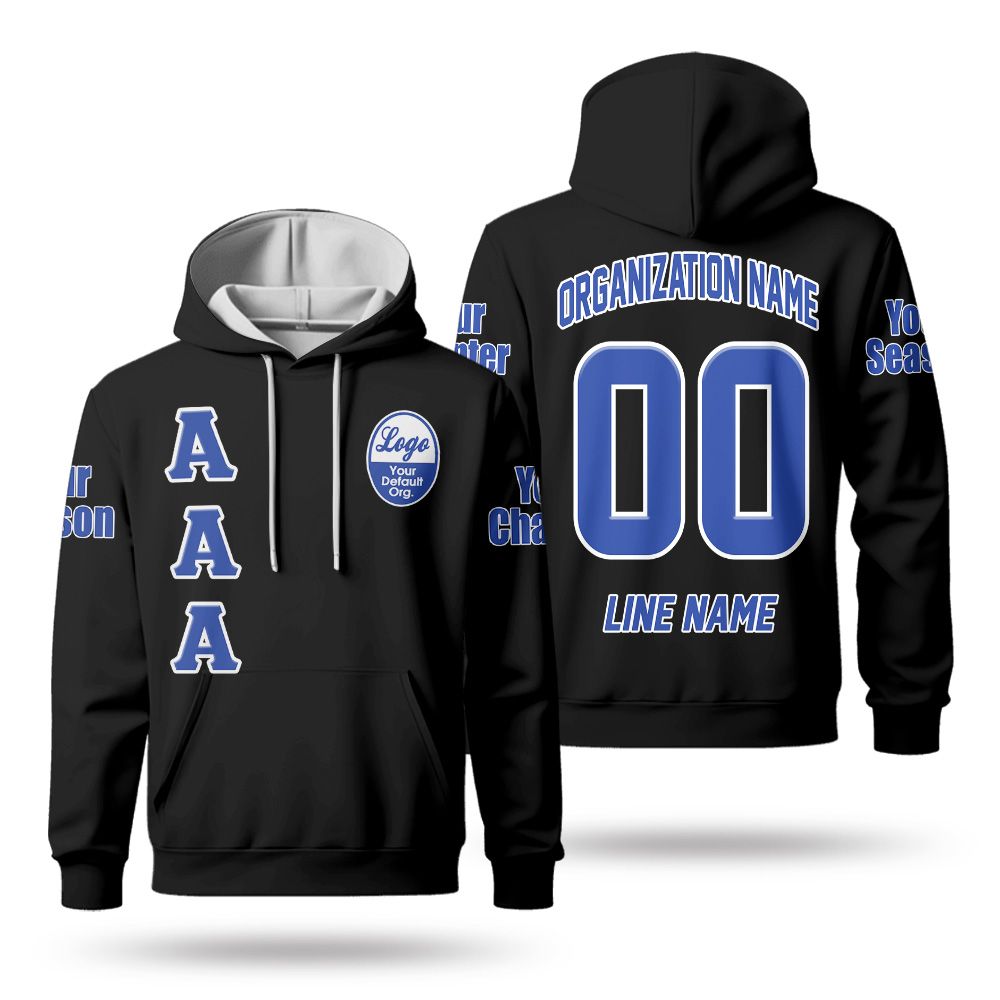 Custom Chapter Hoodie, Zeta Phi Beta Z-Blue Duo Black 1920 Sisterhood 1920 Sorority Hoodie