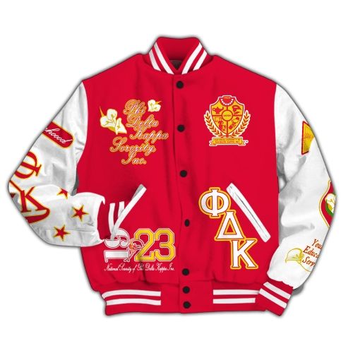 Ireishprint Phi Delta Kappa Varsity Jacket, Phi Delta Kappa Education Sisterhood 1923 Sorority Jacket