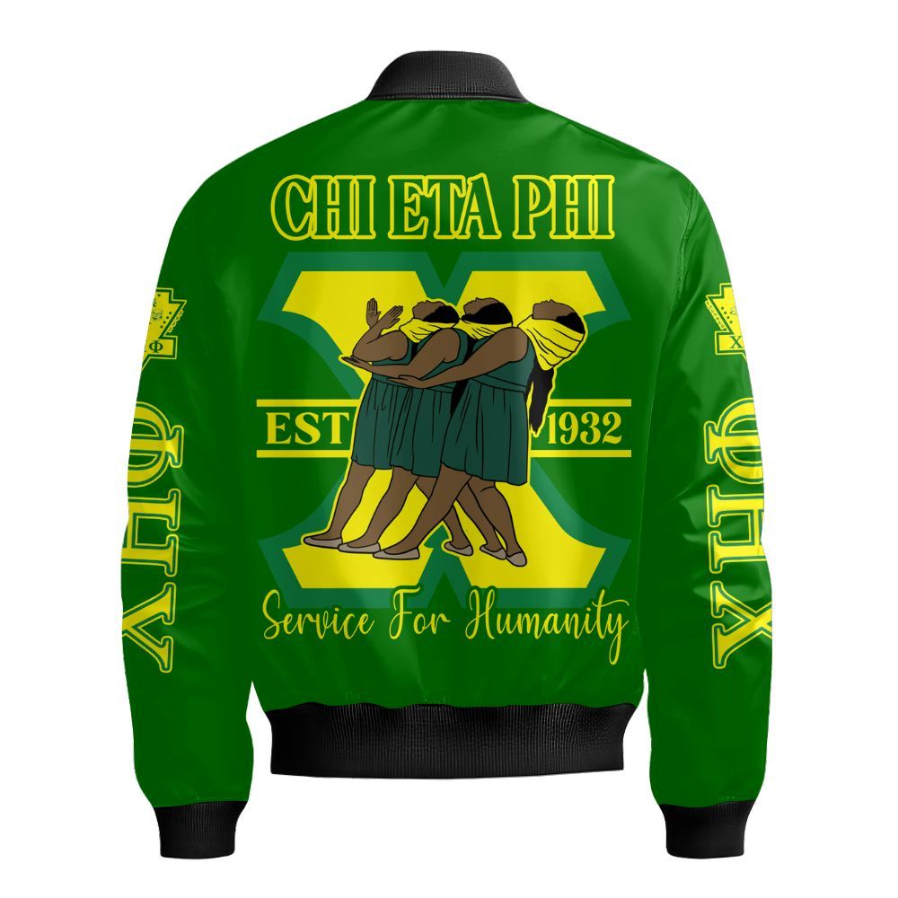 Ireishprint Chi Eta Phi Varsity Jacket, Service For Humanity Varsity Jacket Chi Eta Phi Sorority Bomber Jacket