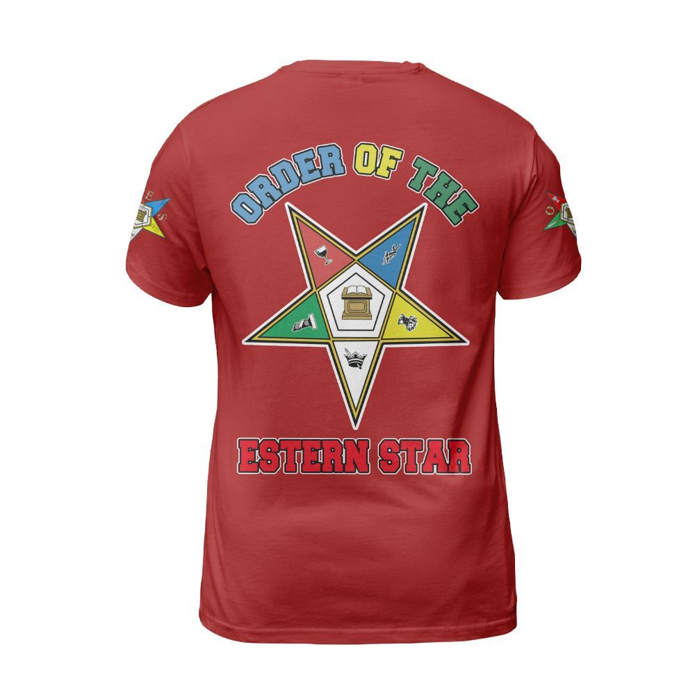 Ireishprint OES Custom Custom Legacy Shirt, Customize Color Block Red Order Of The Eastern Star OES Shirt