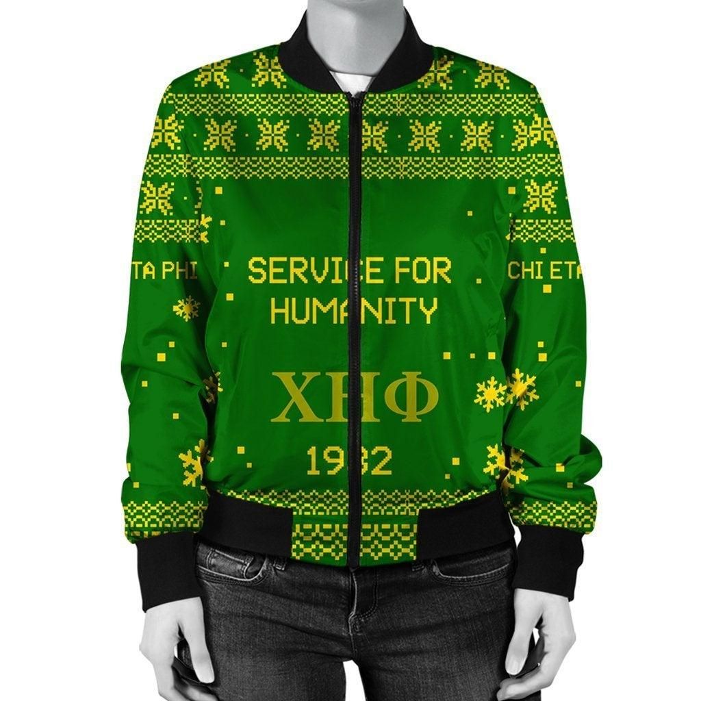 African Jacket - Chi Eta Phi Xmas Motto Bomber Jacket