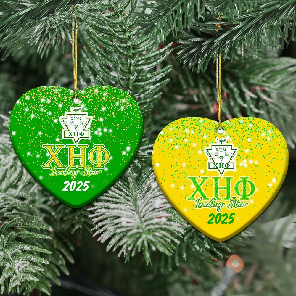 Ireishprint Custom Name Chi Eta Phi Ceramic Ornament, Turtle Green Mix Yellow Glitter Sorority Christmas Ornament