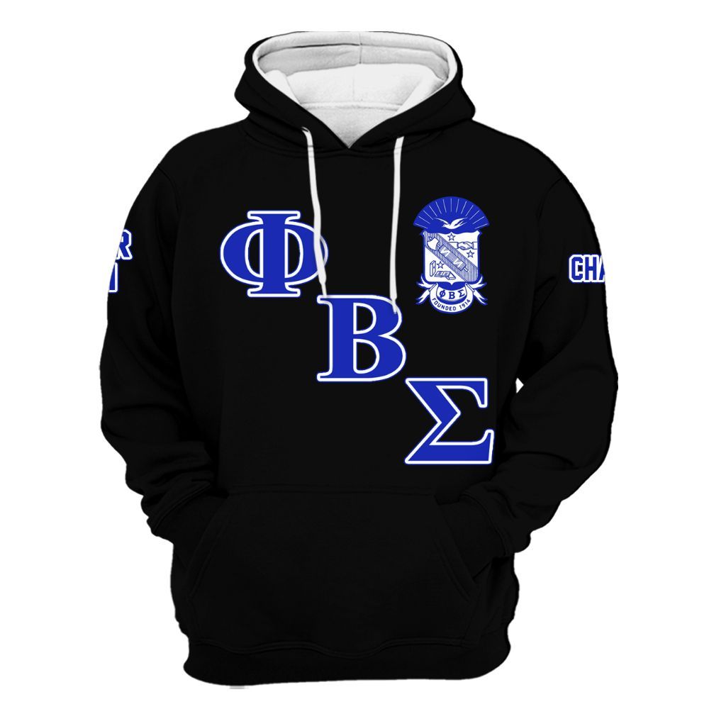 Ireishprint ΦΒΣ Custom Chapter Shirt, Personalized Dove Black Royal Blue Shirt 1914 Fraternity Hoodie