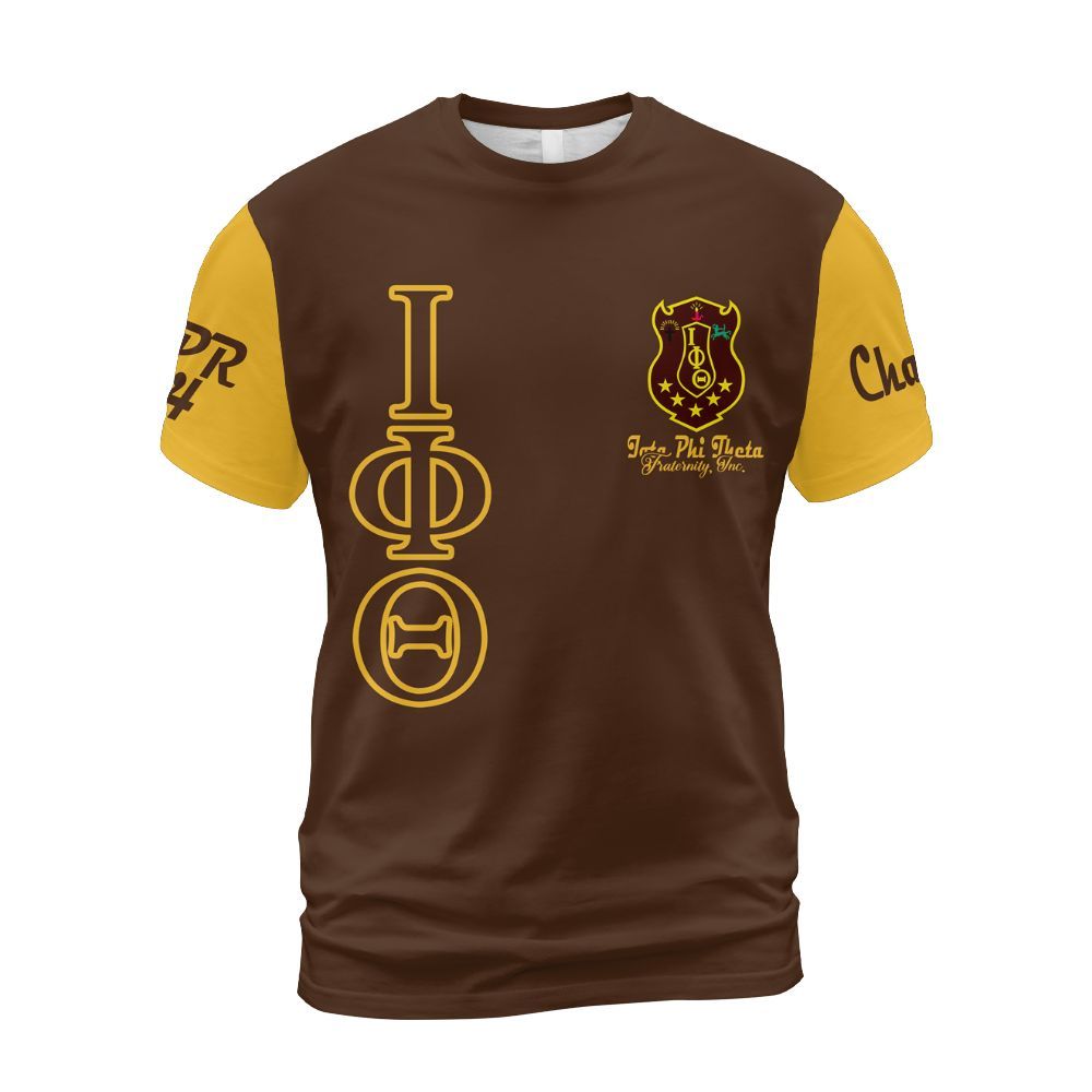 Ireishprint Iota Phi Theta Custom Chapter Shirt, Personalized Charcoal Brown Shirt Iota Phi Theta 1963 Fraternity Shirt