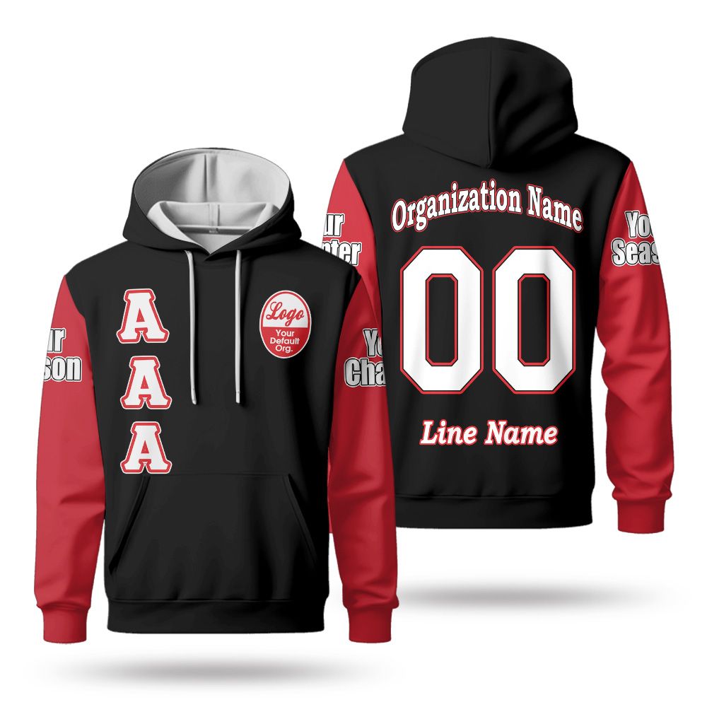 Custom Chapter Hoodie, Delta Sigma Theta Crimson Sleeve 1913 Sisterhood Sorority Hoodie