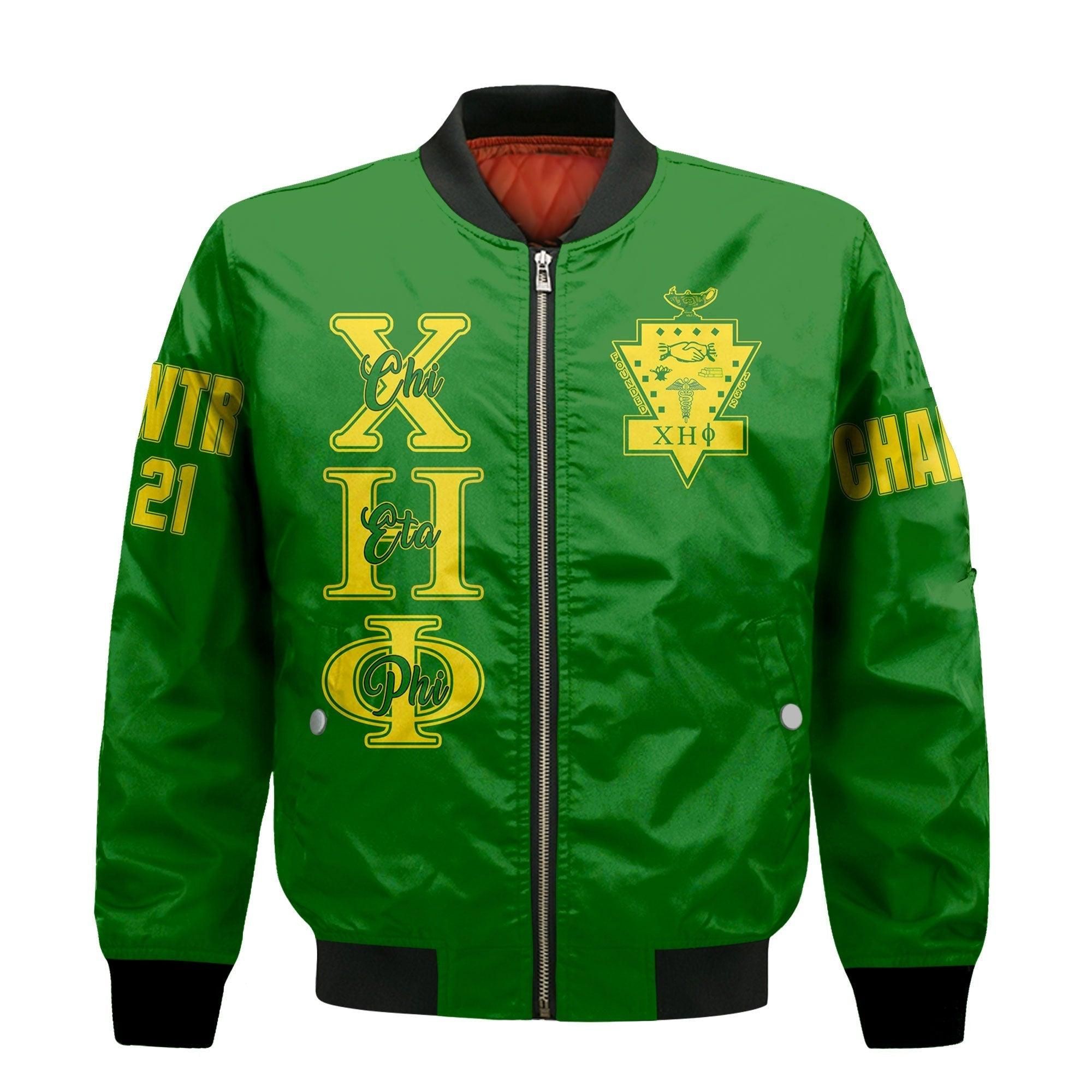 (Custom) Wonder Print Shop Jacket - Chi Eta Phi Sleeve Zip Bomber Jacket RLT8
