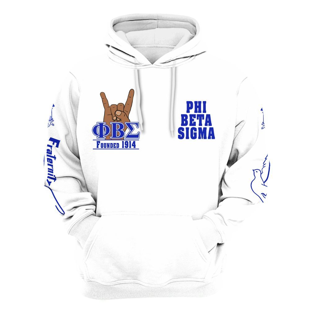 Ireishprint ΦΒΣ Shirt, Dove Hand Sign White Shirt ΦΒΣ Fraternity Hoodie
