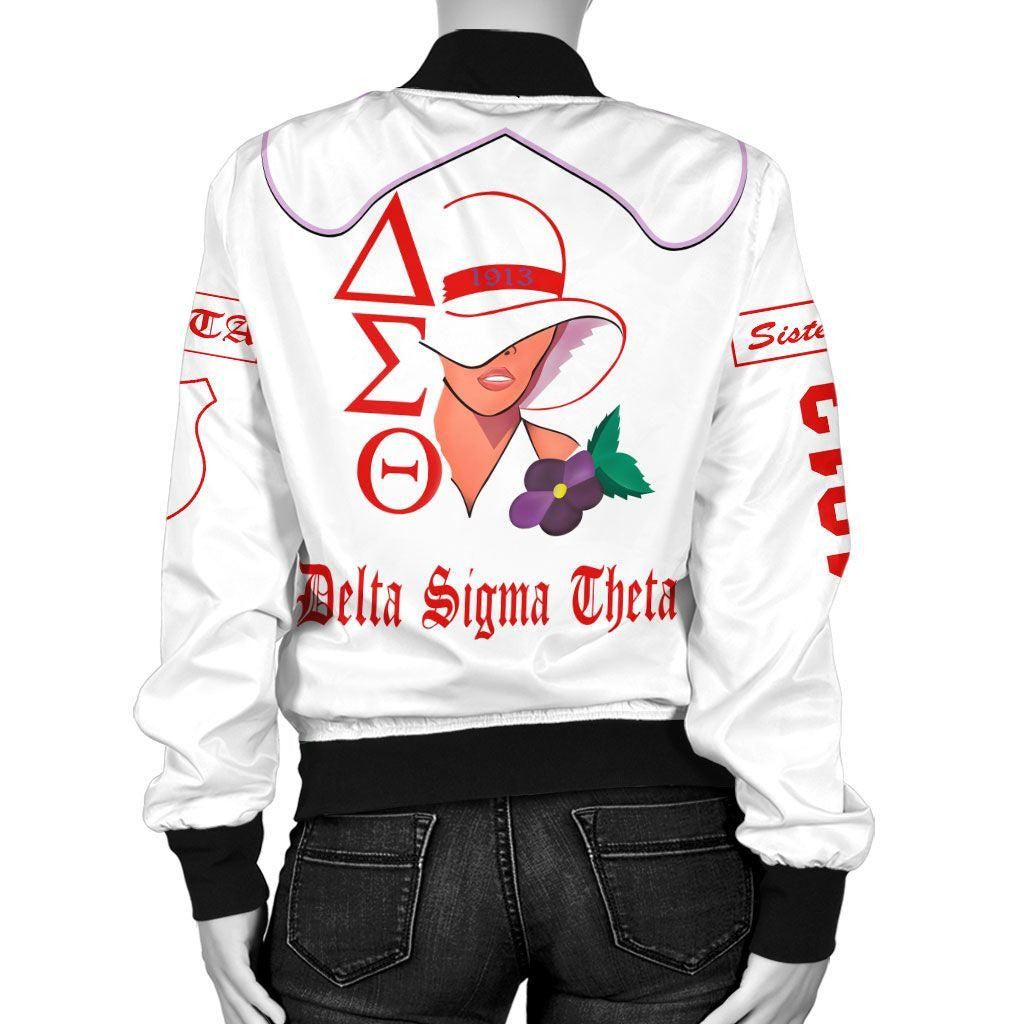 Woman Flower Delta Sigma Theta Bomber Jacket