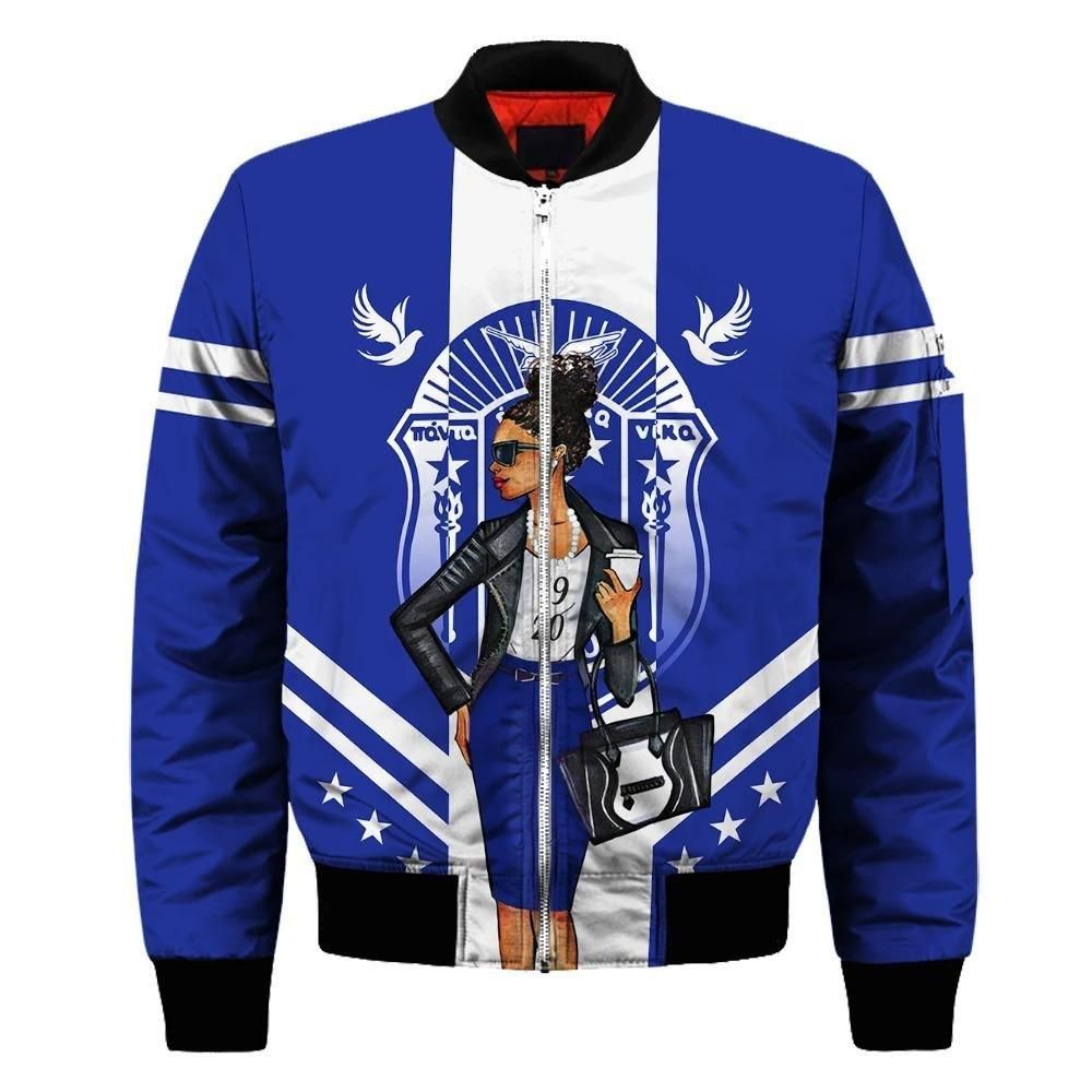 Lux Zeta Phi Beta Modern Girl Sleeve Zip Bomber Jacket