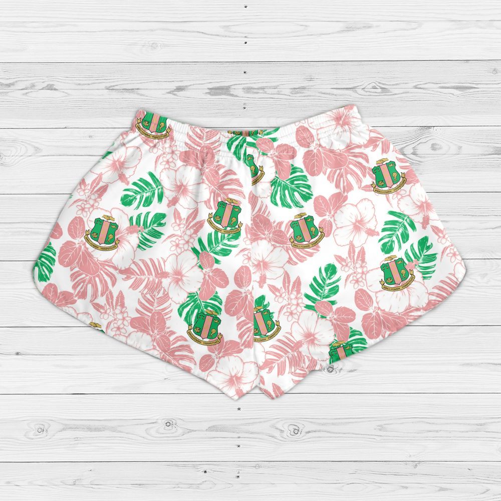 Ireishprint A.K.A Hawaii Short, Tropical Flowers Hawaii Short 1908 Sorority Hawaii Short