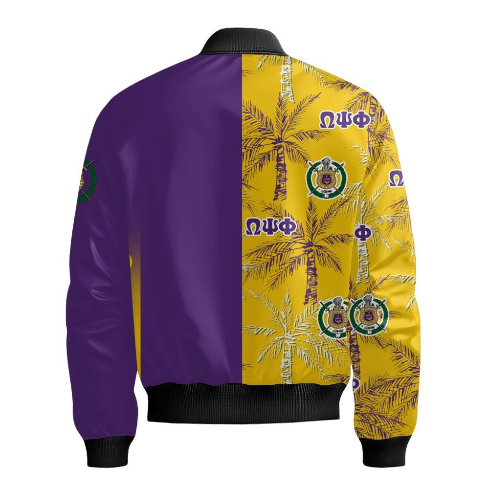 Ireishprint ΩΨΦ Hawaii Short, Palm Tree Hawaii Short ΩΨΦ Fraternity Bomber Jacket
