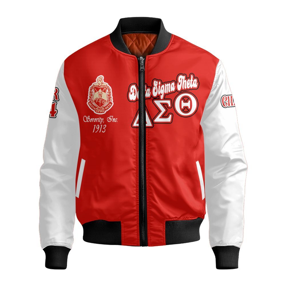 Ireishprint Delta Sigma Theta Custom Chapter Polo Shirt, Personalized Black Woman Polo Shirt Delta Sigma Theta Sorority Bomber Jacket
