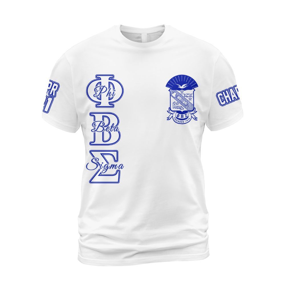 Ireishprint ΦΒΣ Custom Chapter Shirt, Personalized White Shirt 1914 Fraternity Shirt