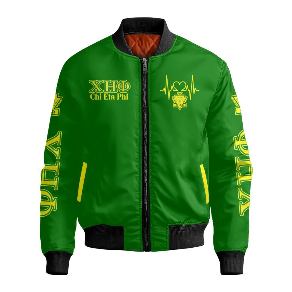 Ireishprint Chi Eta Phi Crossing Jacket, Service For Humanity Jacket Chi Eta Phi Sorority Bomber Jacket