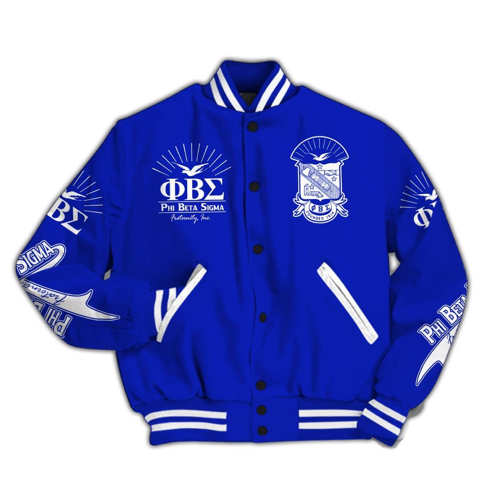 Ireishprint ΦΒΣ Varsity Jacket, Brotherhood Sigmas Royal Blue Jacket 1914 Fraternity Jacket