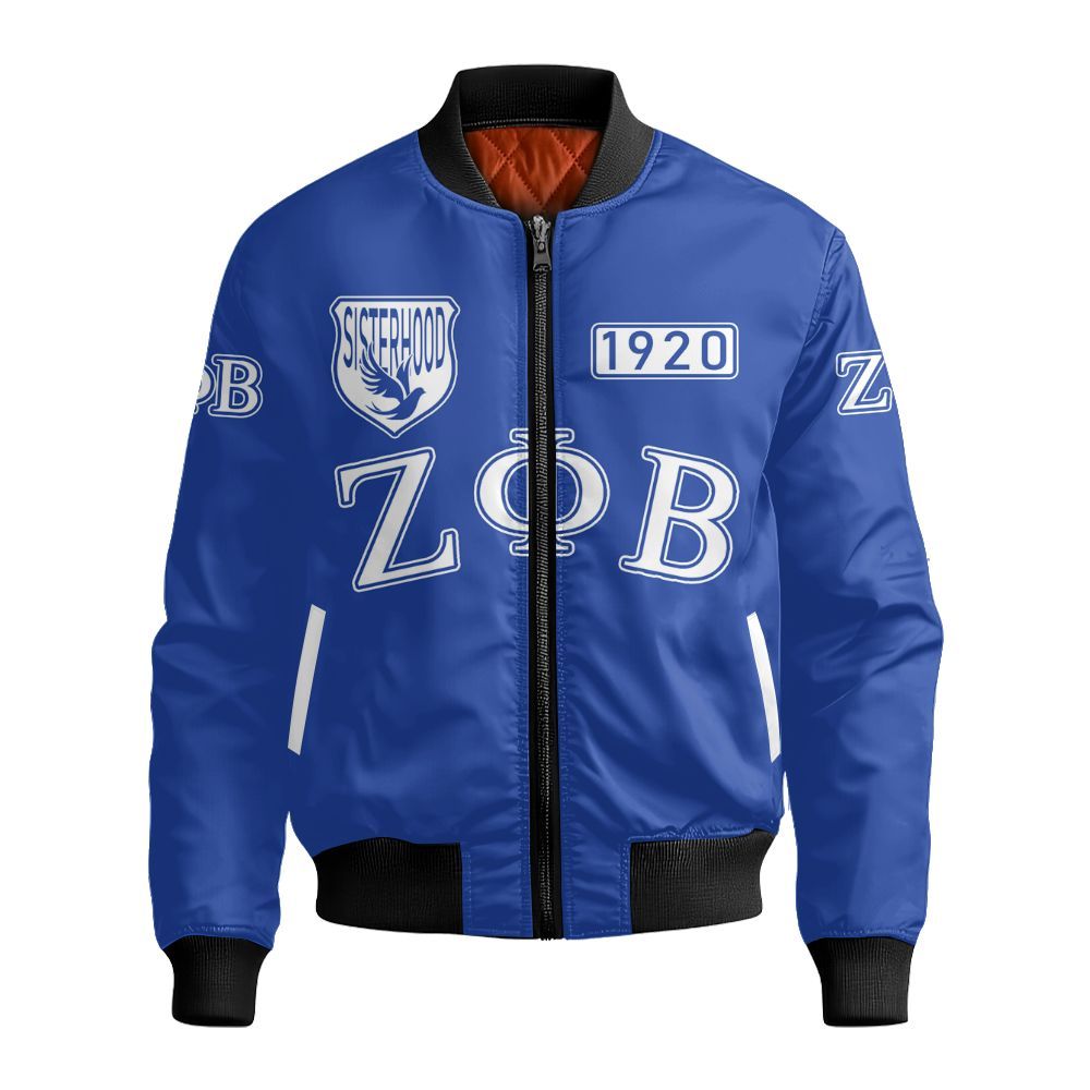 Ireishprint Zeta Phi Beta Polo Shirt, Sisterhood Blue Polo Shirt Zeta Phi Beta Sorority Bomber Jacket
