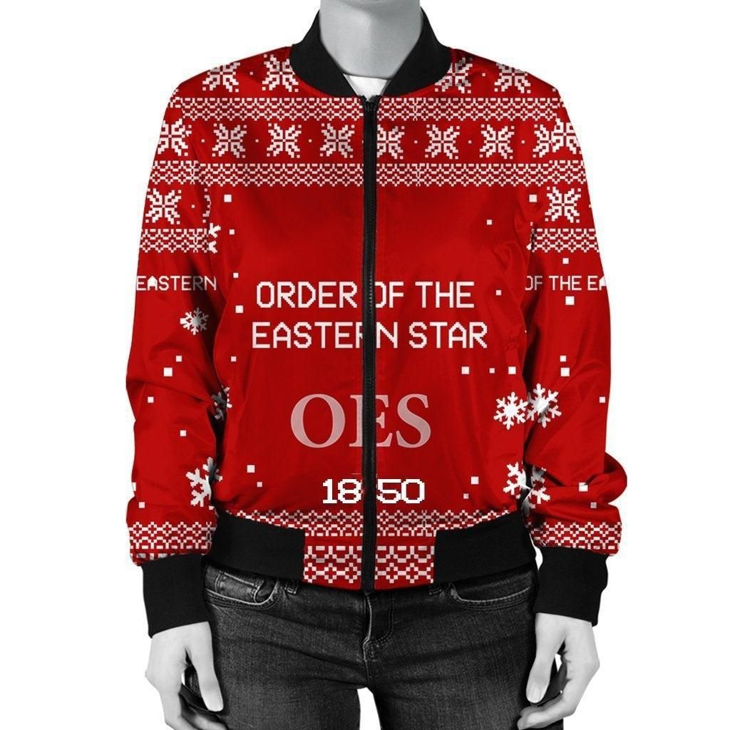 Order of the Eastern Star Xmas Motto Bomber Jacket