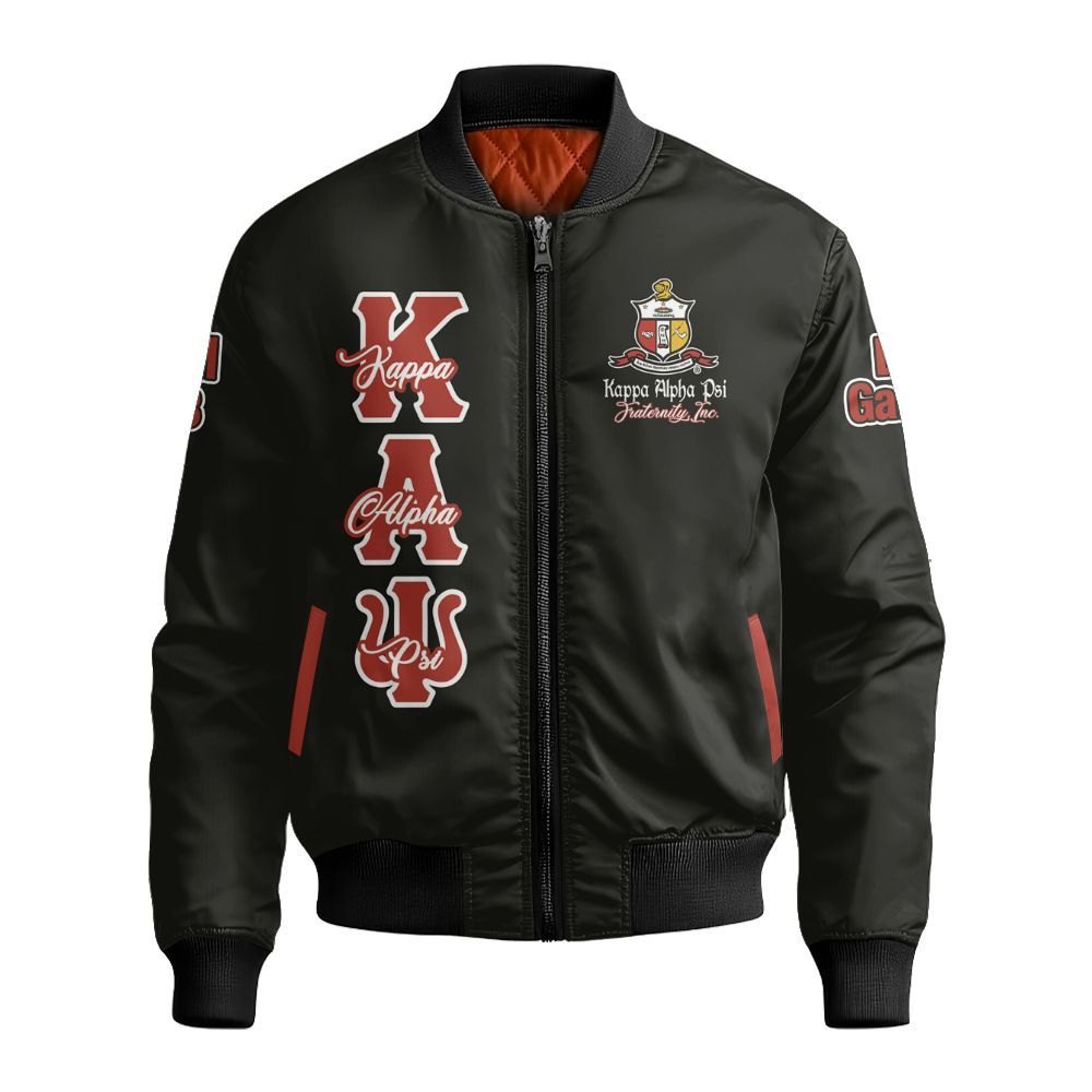 Ireishprint ΚΑΨ Custom Chapter Shirt, Personalized Black Kappa Suit Gentle Men 1911 Fraternity Bomber Jacket