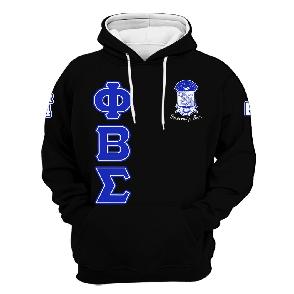 Ireishprint ΦΒΣ Custom Chapter Shirt, Personalized Circle Black Duo Sigma 1914 Fraternity Hoodie