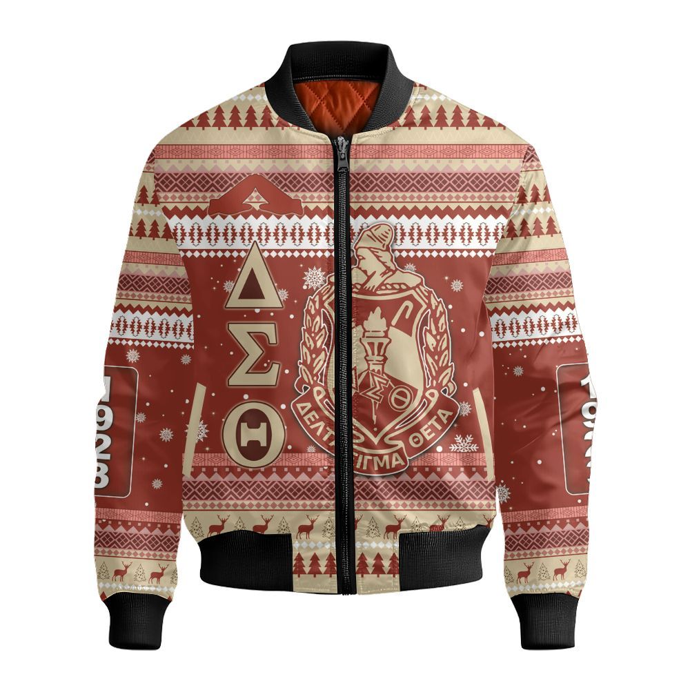 Ireishprint Delta Sigma Theta Shirt, Xmas Vibe Girl Shirt Delta Sigma Theta Sorority Bomber Jacket