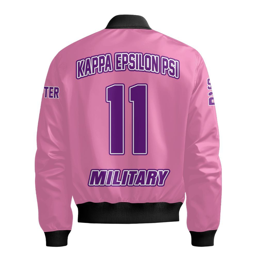 Ireishprint Kappa Epsilon Psi Custom Line Crossing Jacket, Personalized Your Own Kappa Epsilon Psi Military Line Jacket Sorority Bomber Jacket