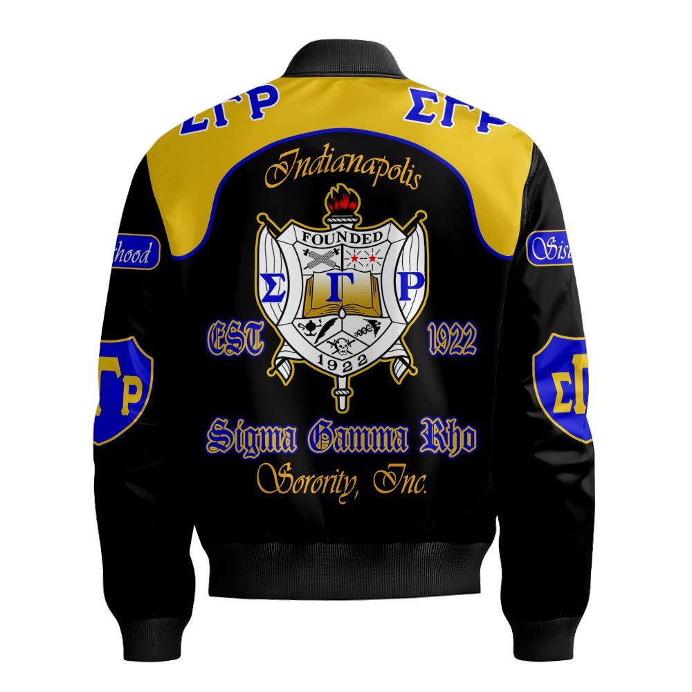 Ireishprint Sigma Gamma Rho Varsity Jacket, Indianapolis Sigma Gamma Rho Varsity Jacket Sigma Gamma Rho Sorority Bomber Jacket