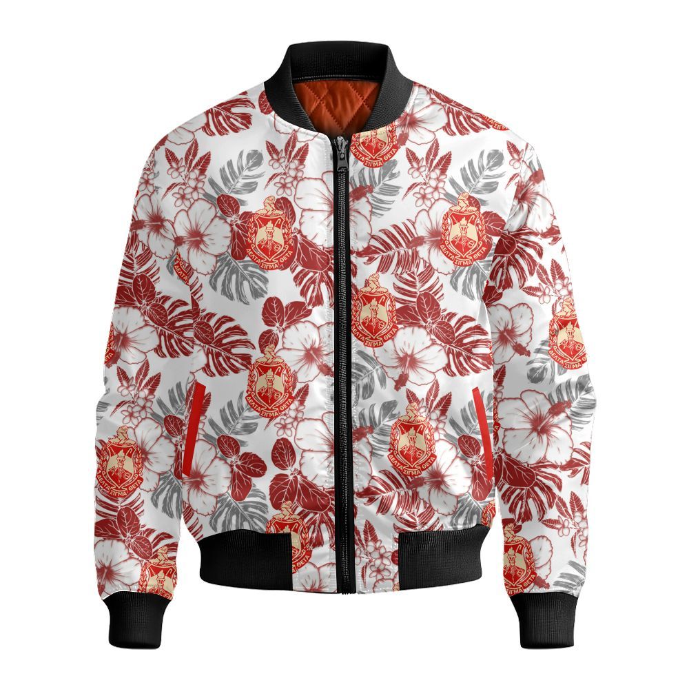 Ireishprint Delta Sigma Theta Hawaii Short, Tropical Flowers Hawaii Short Delta Sigma Theta Sorority Bomber Jacket