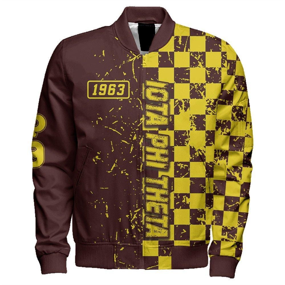 Iota Phi Theta Caro Style Sleeve Zip Bomber Jacket J09