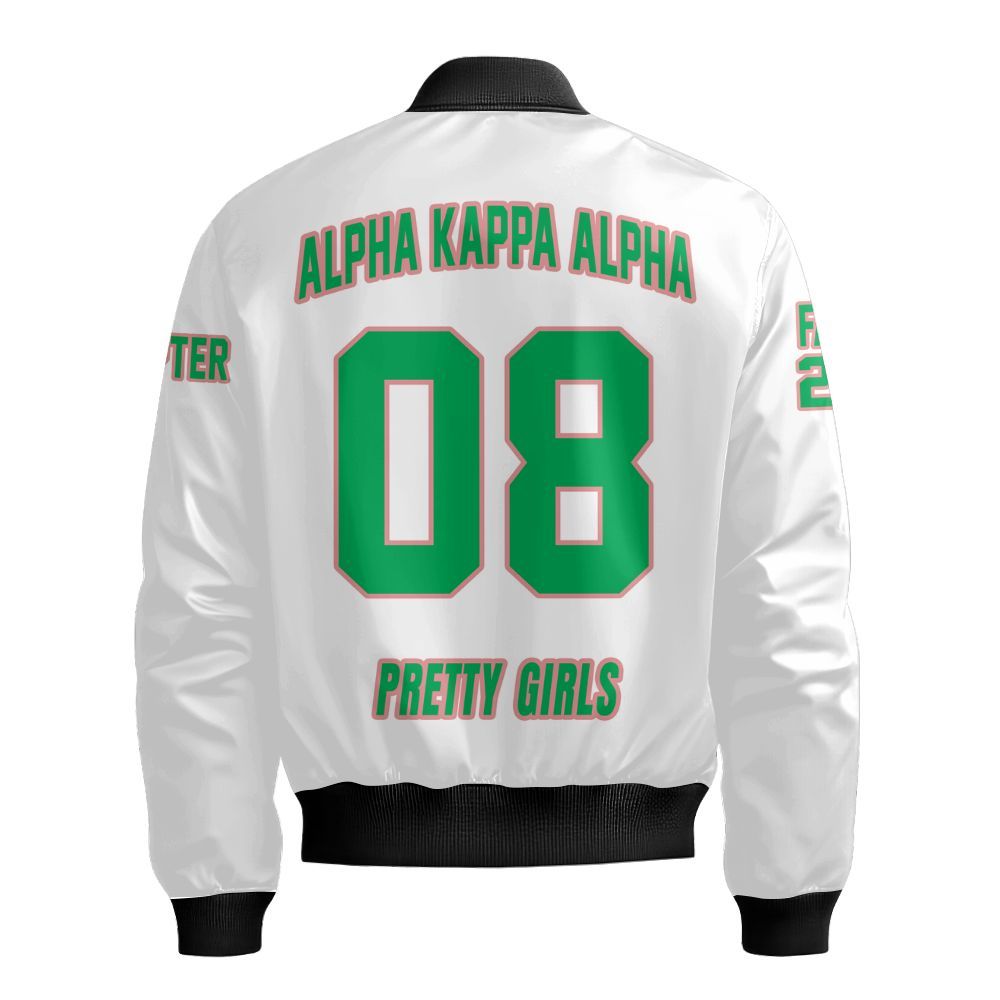 Ireishprint A.K.A Custom Chapter Shirt, Personalized White Apple Green Shirt Since 1908 Sorority Bomber Jacket