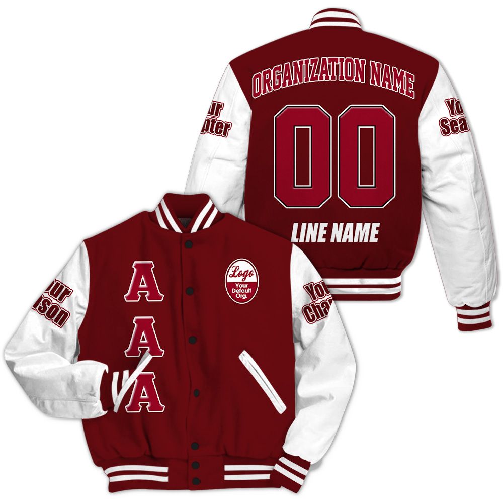Custom Chapter Varsity Jacket, Kappa Alpha Psi Crimson White Sleeve Jacket Since 1911 Fraternity