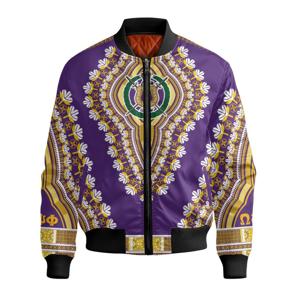 Ireishprint ΩΨΦ Polo Shirt, African Dashiki Style ΩΨΦ Fraternity Bomber Jacket