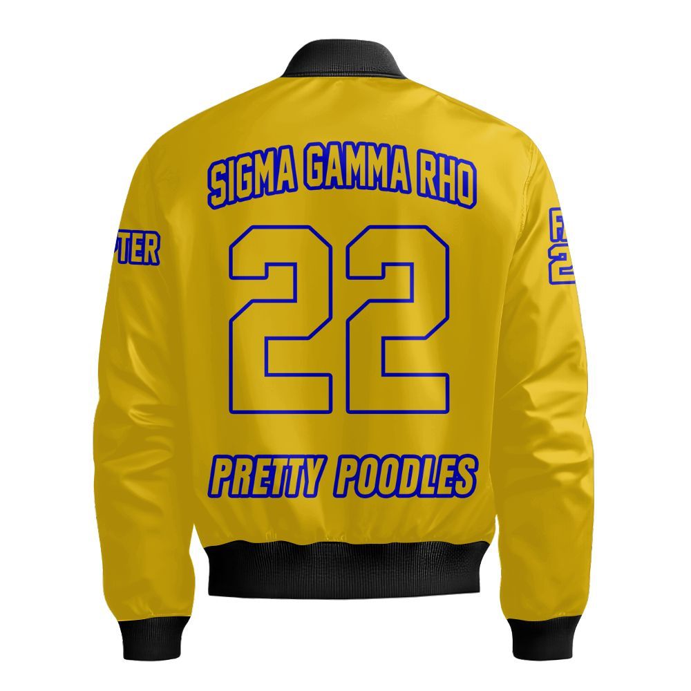 Ireishprint Sigma Gamma Rho Custom Chapter Shirt, Personalized Gold Shirt Sigma Gamma Rho 1922 Sorority Bomber Jacket