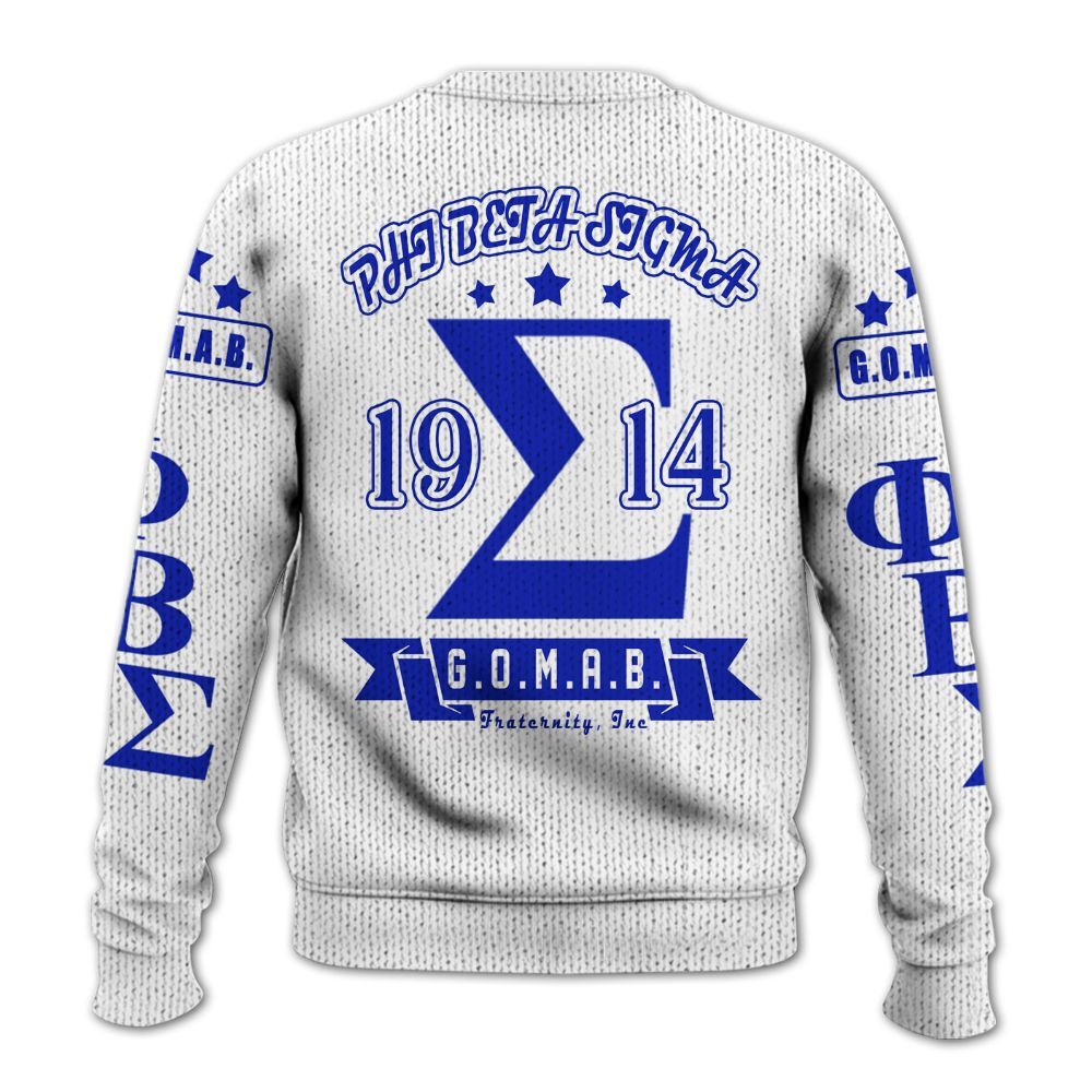 Ireishprint ΦΒΣ Shirt, GOMAB Three Stars Shirt ΦΒΣ Fraternity Knitted Sweater