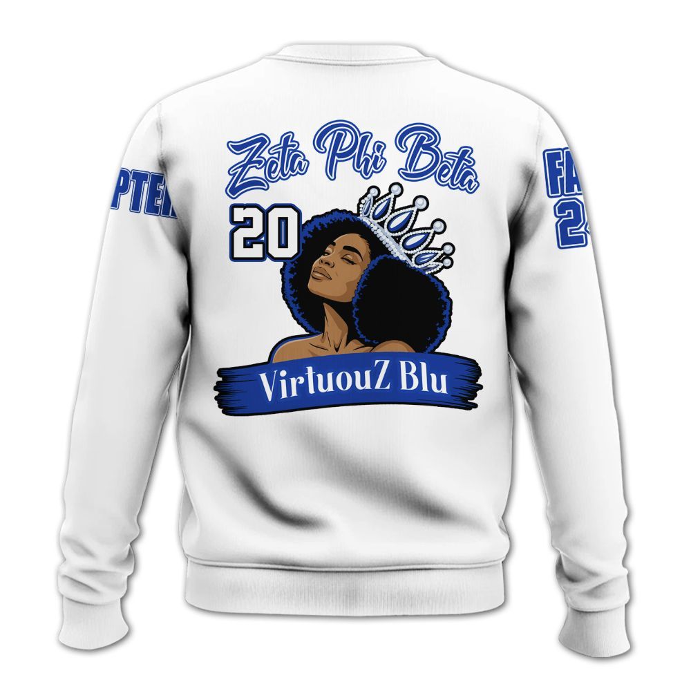 Ireishprint Zeta Phi Beta Custom Chapter Shirt, White Color Zeta Queen Z Phi B Black 1920 Sorority Sweatshirt