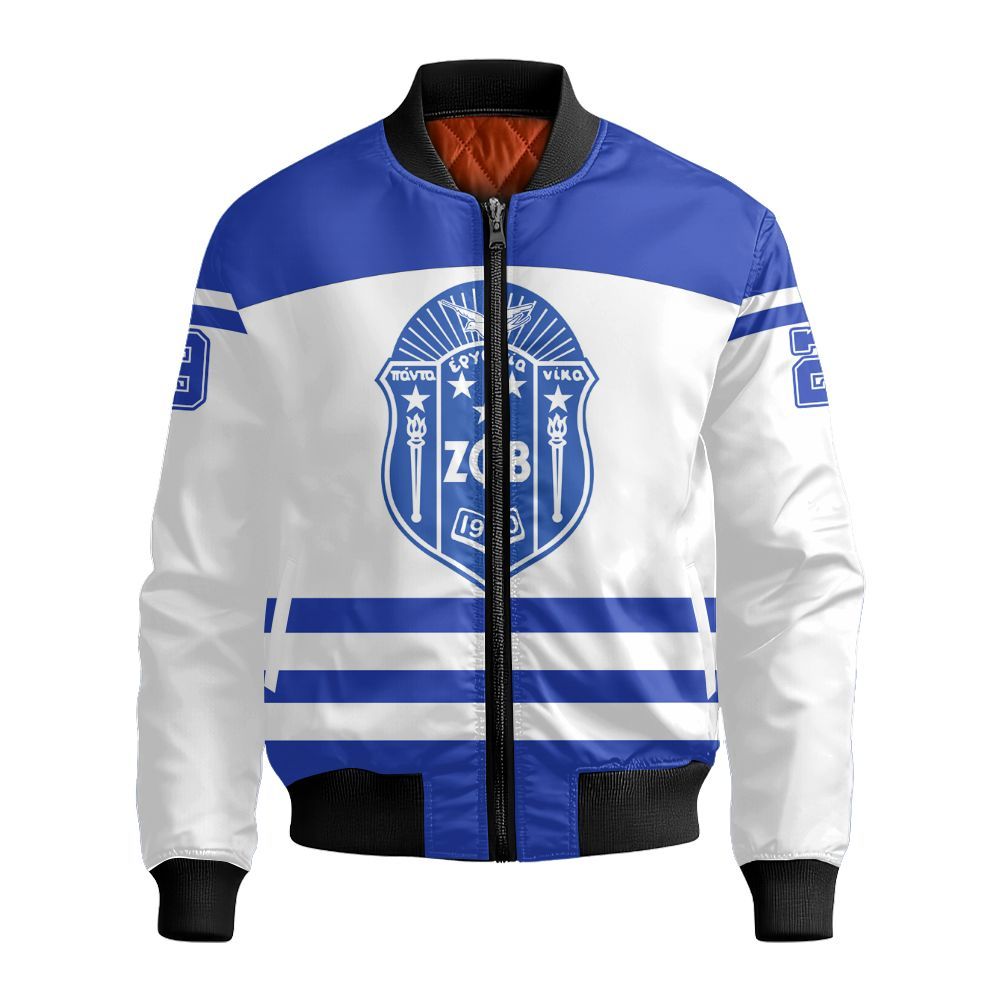 Ireishprint Zeta Phi Beta Custom Name Shirt, Zeta Phi Beta Personalized White Line Shirt Z Phi B Sorority Bomber Jacket