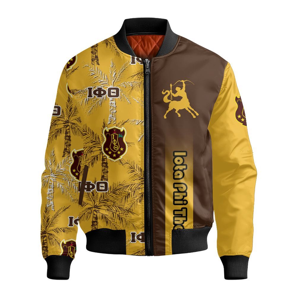 Ireishprint Iota Phi Theta Hawaii Shirt, Palm Tree Hawaii Shirt Iota Phi Theta Fraternity Bomber Jacket