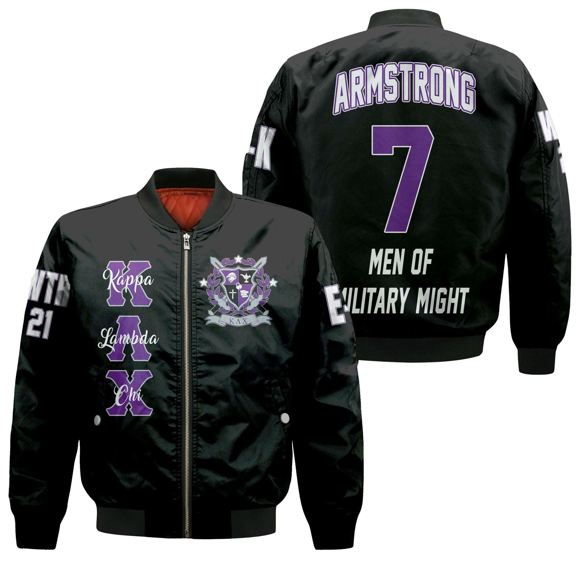 (Custom) Wonder Print Shop Jacket - Kappa Lambda Chi Sleeve Zip Bomber Jacket RLT8