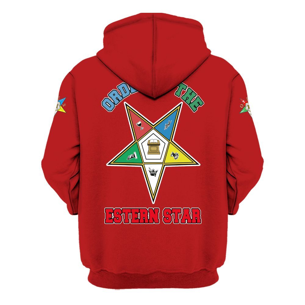Ireishprint OES Custom Custom Legacy Shirt, Customize Color Block Red Order Of The Eastern Star OES Hoodie