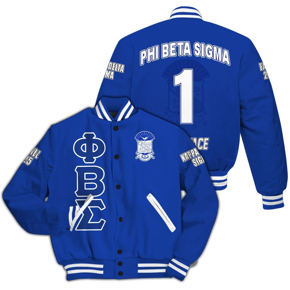 Ireishprint ΦΒΣ Custom Chapter Varsity Jacket, Personalized Royal Blue Sigmas 1914 Fraternity Jacket