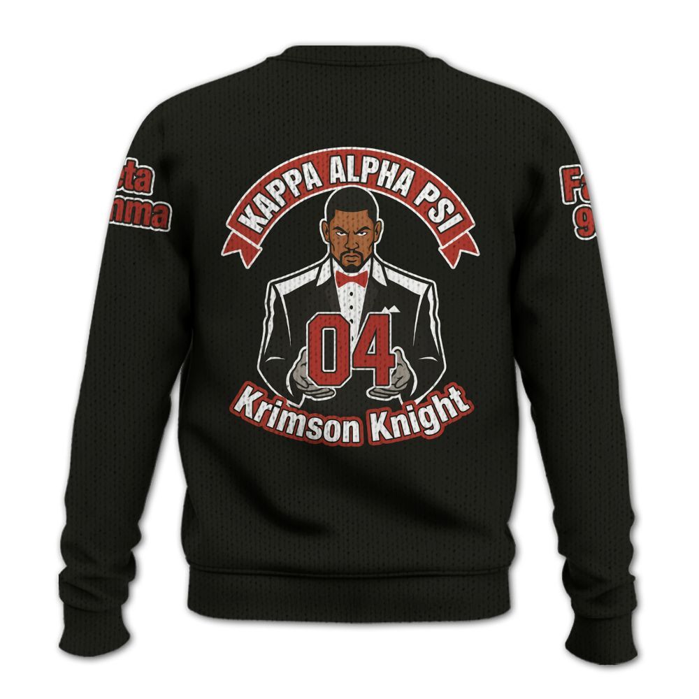 Ireishprint ΚΑΨ Custom Chapter Shirt, Personalized Black Kappa Suit Gentle Men 1911 Fraternity Knitted Sweater