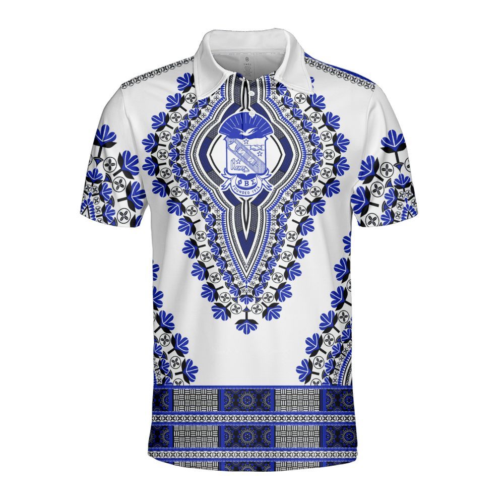 Ireishprint ΦΒΣ Polo Shirt, African Dashiki Inspired Polo Shirt 1914 Fraternity Polo Shirt