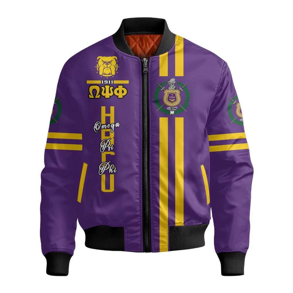 Ireishprint ΩΨΦ Varsity Jacket, HBCU Varsity Jacket ΩΨΦ Fraternity Bomber Jacket