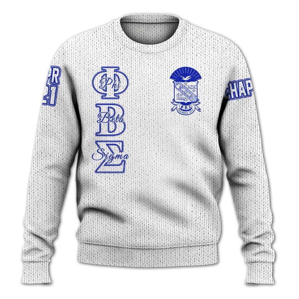 Ireishprint ΦΒΣ Custom Chapter Shirt, Personalized White Shirt 1914 Fraternity Knitted Sweater