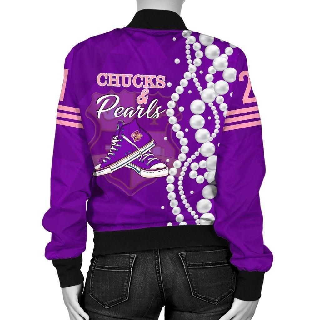 African Jacket - Chucks Kappa Epsilon Psi Military Sorority Pearls Bomber Jacket