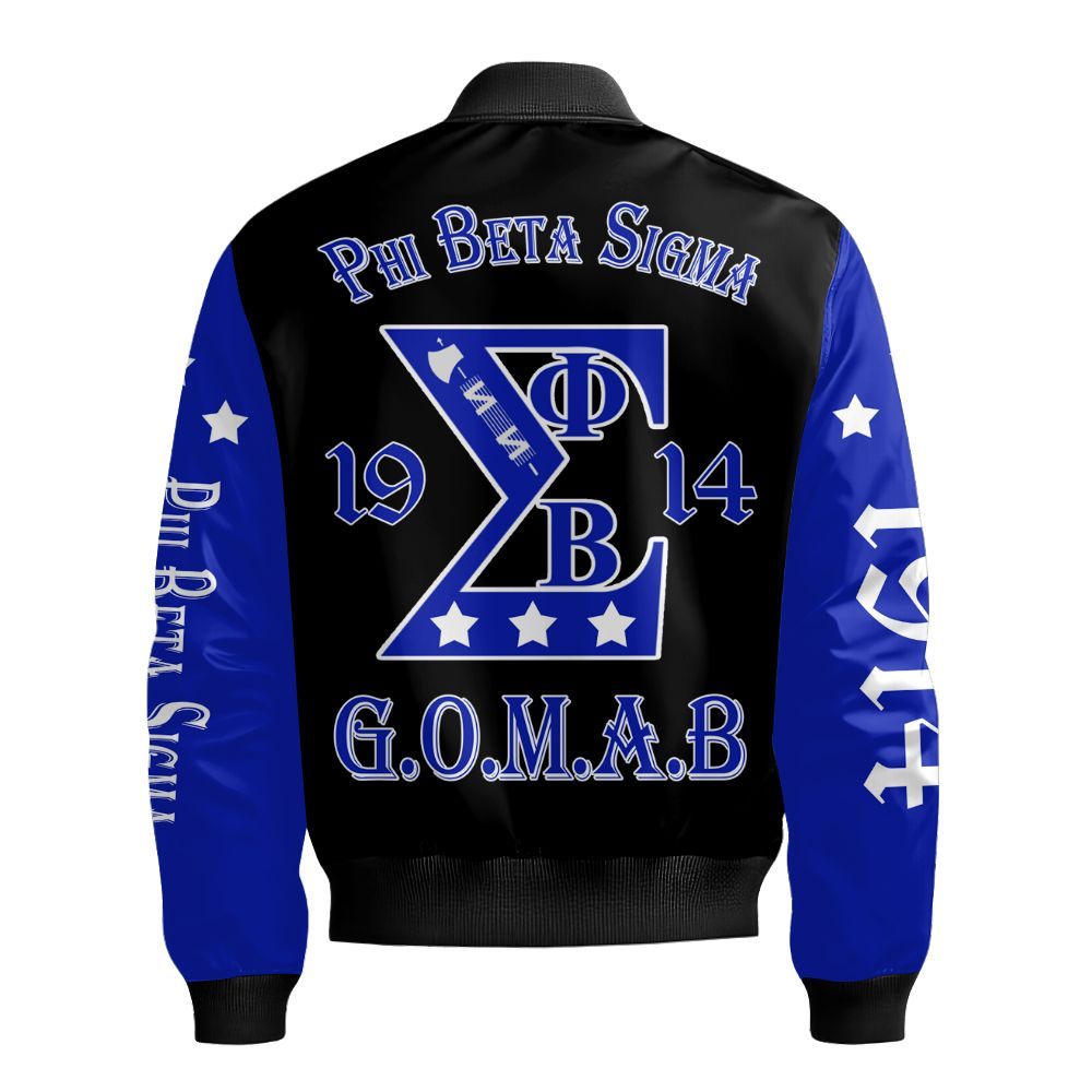 Ireishprint ΦΒΣ Shirt, Three Stars Black Shirt ΦΒΣ Fraternity Bomber Jacket