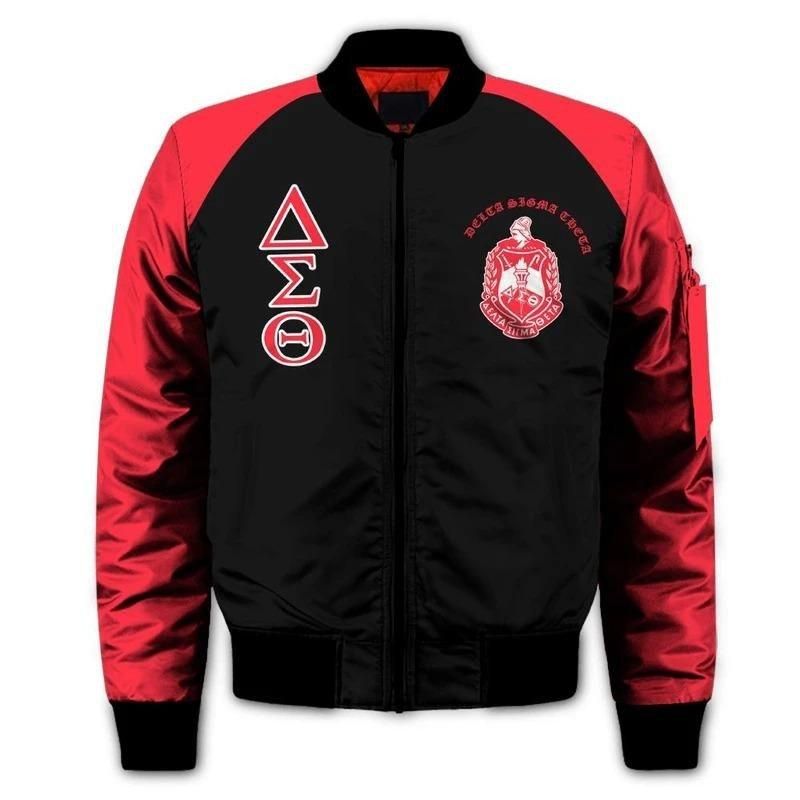 Elephant Delta Sigma Theta 1913 Sleeve Zip Bomber Jacket
