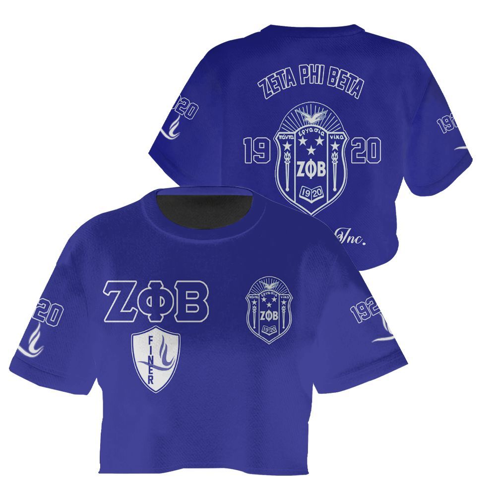 Ireishprint Zeta Phi Beta Crop Shirt, Edsel Jersey Zeta Phi Beta Sorority Crop Top 3D