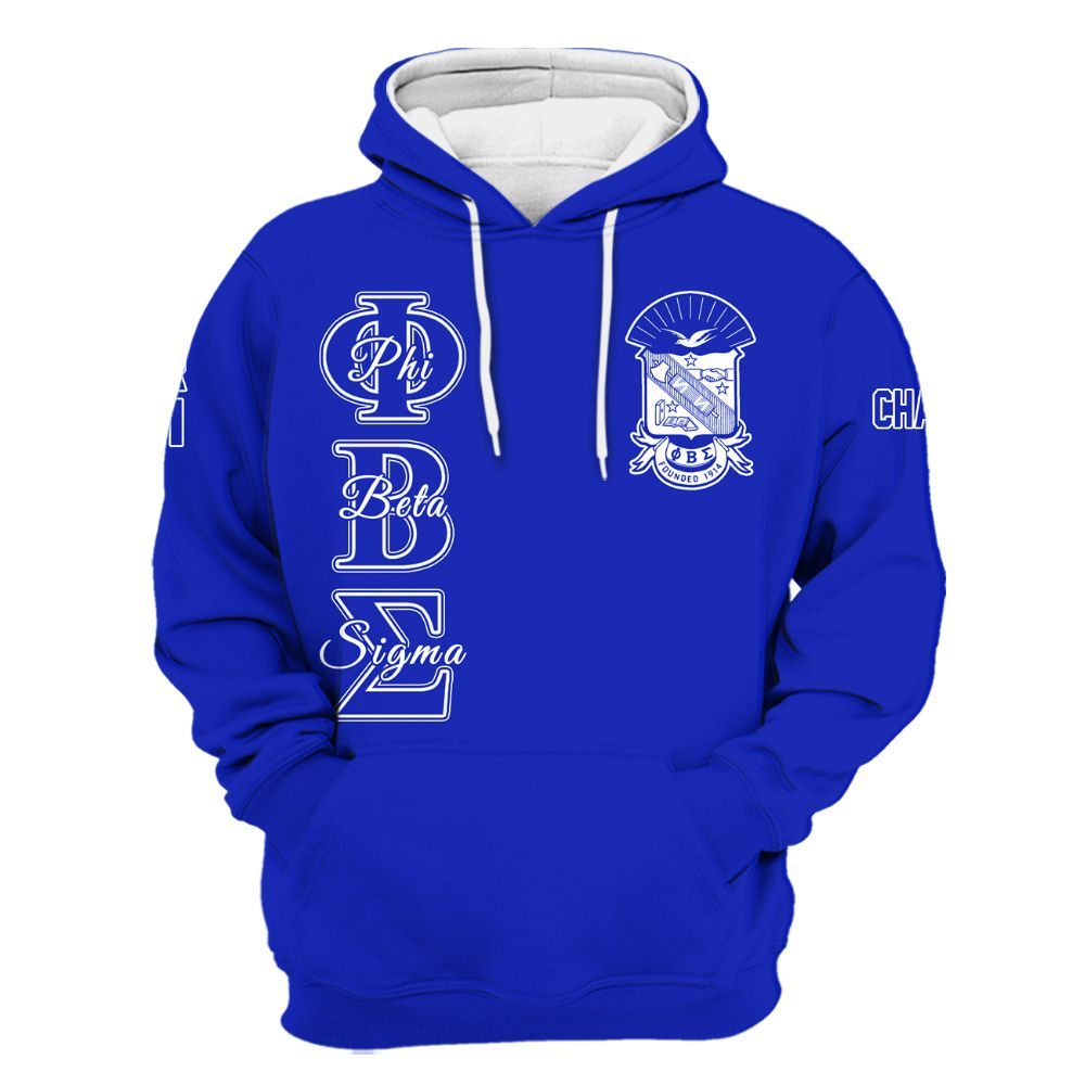 Ireishprint ΦΒΣ Custom Chapter Shirt, Personalized Royal Blue Shirt 1914 Fraternity Hoodie