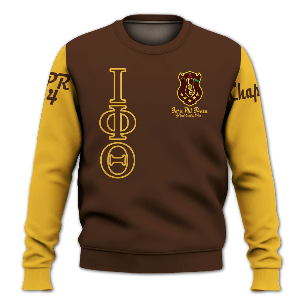 Ireishprint Iota Phi Theta Custom Chapter Shirt, Personalized Charcoal Brown Shirt Iota Phi Theta 1963 Fraternity Sweatshirt